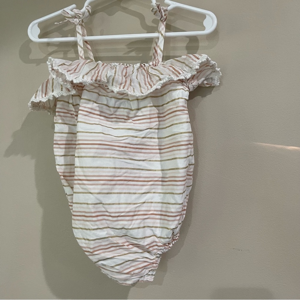 Dylan & Abby Toddler Girl Pink Stripe Romper Size 18m